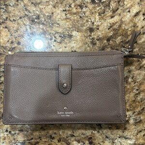 Kate Spade Taupe Leather Wallet/Clutch